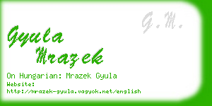 gyula mrazek business card